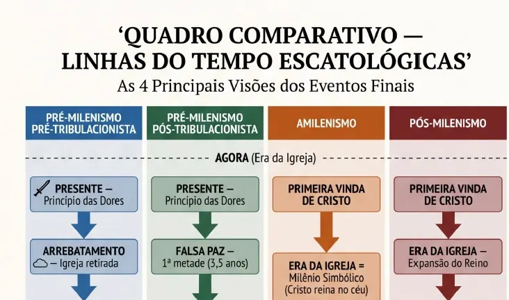 Quadro comparativo real das quatro linhas escatológicas